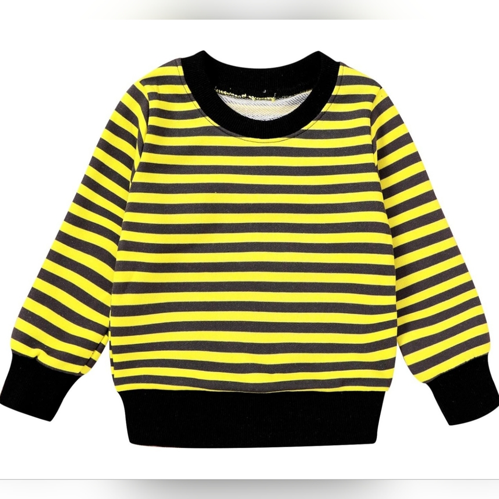 YOUNGER TREE Kids Pullover Crewneck Sweatshirt Striped Long Sleeve 2-3 Years